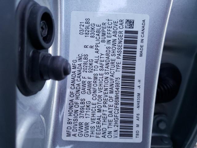 2HGFC2F66MH549875 Honda Civic Lx