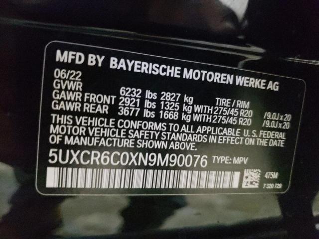 5UXCR6C0XN9M90076 BMW X5 Xdrive40i