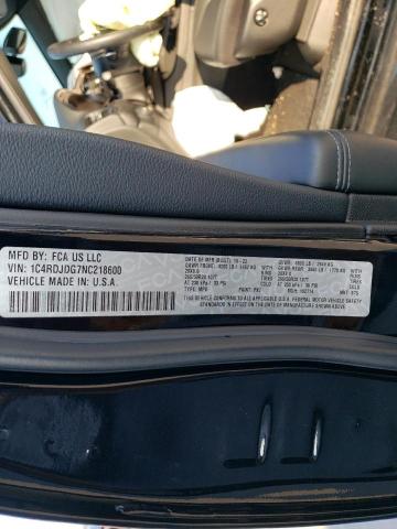1C4RDJDG7NC218600 Dodge DURANGO GT