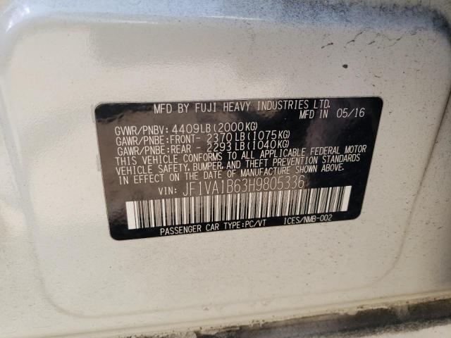 JF1VA1B63H9805336 Subaru WRX
