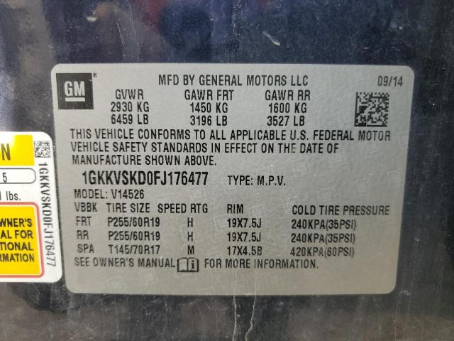 1GKKVSKD0FJ176477 GMC Acadia Slt-2