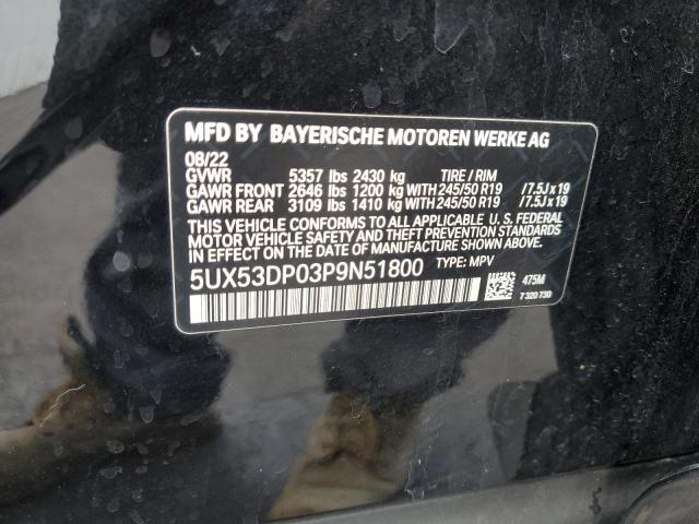 5UX53DP03P9N51800 BMW X3 Xdrive30i