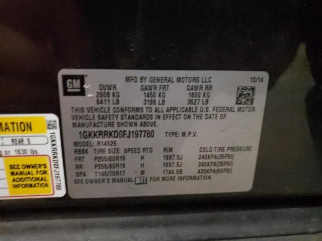 1GKKRRKD0FJ197780 GMC Acadia Slt-1