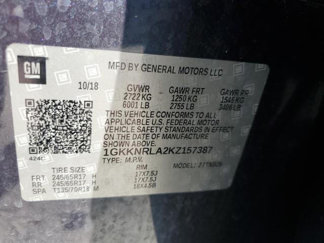 1GKKNRLA2KZ157387 GMC ACADIA SLE