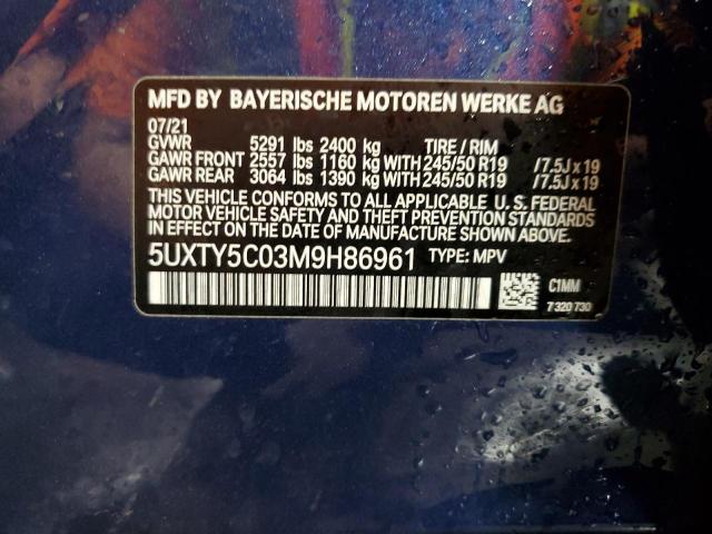 5UXTY5C03M9H86961 BMW X3 Xdrive30i
