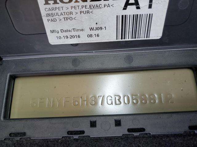 5FNYF5H37GB058812 Honda Pilot Ex