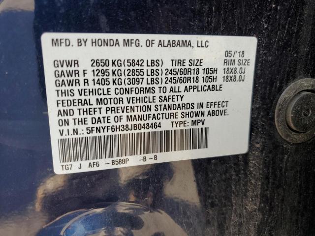 5FNYF6H38JB048464 Honda Pilot Ex