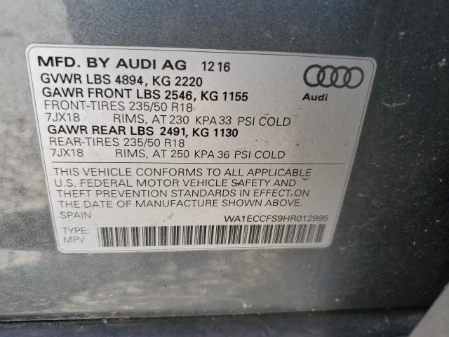 WA1ECCFS9HR012995 Audi Q3 PREMIUM