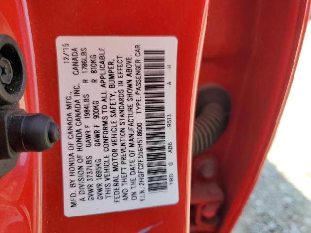 2HGFC2F55GH518600 Honda Civic Lx