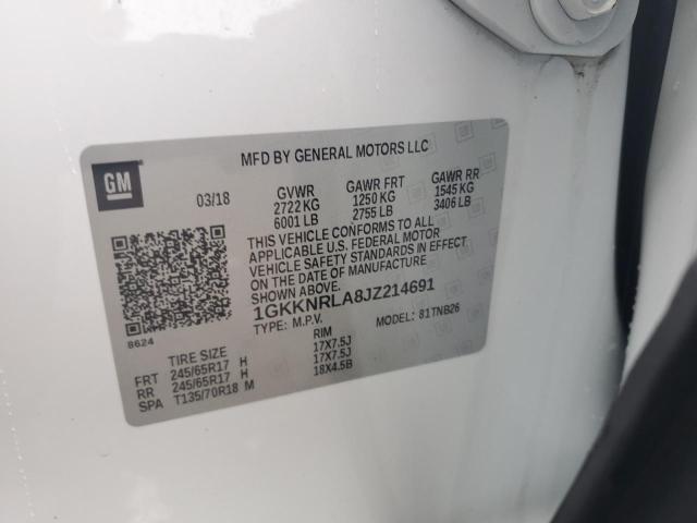 1GKKNRLA8JZ214691 GMC ACADIA SLE