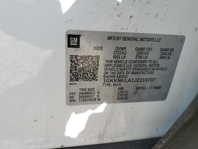 1GKKNKLA1JZ219707 GMC ACADIA SLE