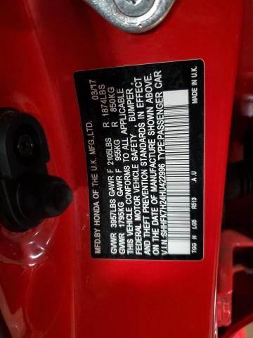 SHHFK7H24HU422996 Honda Civic Lx