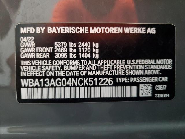 WBA13AG04NCK51226 BMW 530e