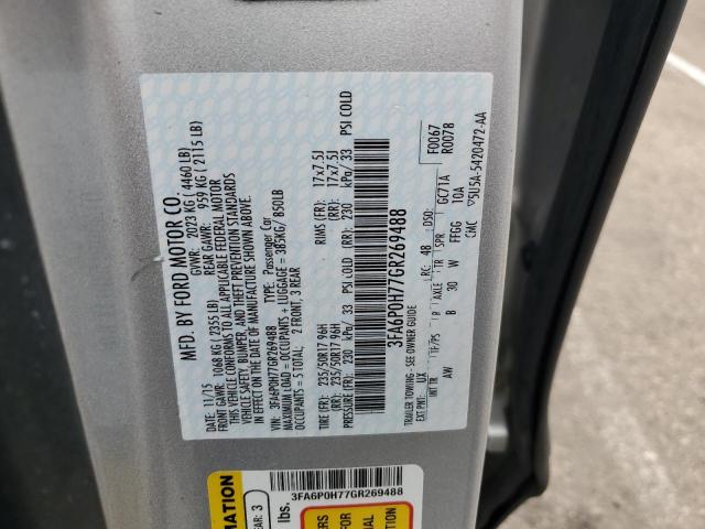 Ford FUSION SE 2016 3FA6P0H77GR269488 Image 12