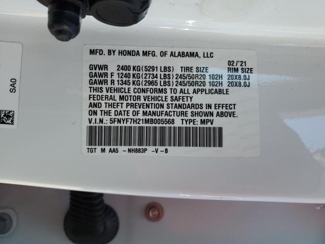 5FNYF7H21MB005568 Honda Passport Sport