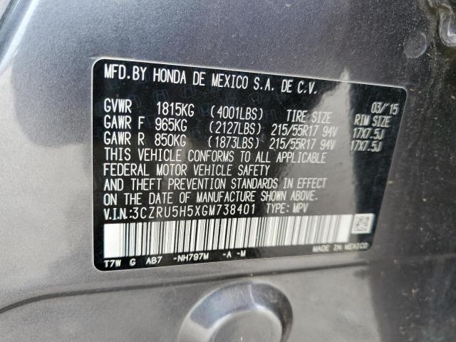 3CZRU5H5XGM738401 Honda HR-V EX