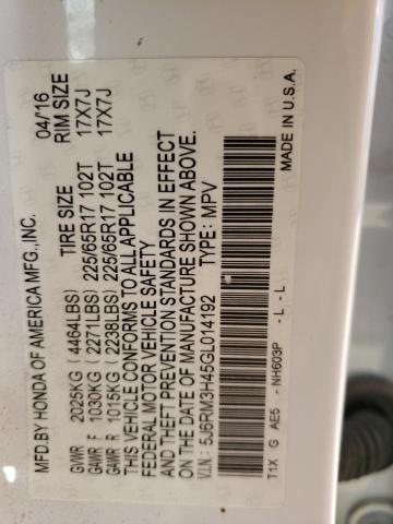 5J6RM3H45GL014192 Honda CR-V SE