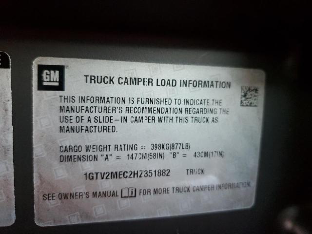 1GTV2MEC2HZ351882 GMC Sierra K1500 Sle