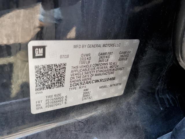1GKS2AKC9KR110466 GMC YUKON SLE