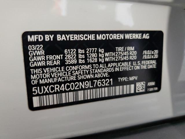5UXCR4C02N9L76321 BMW X5 Sdrive 40i