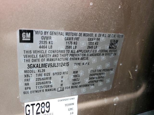 3GKALMEV9JL312415 GMC Terrain Sle