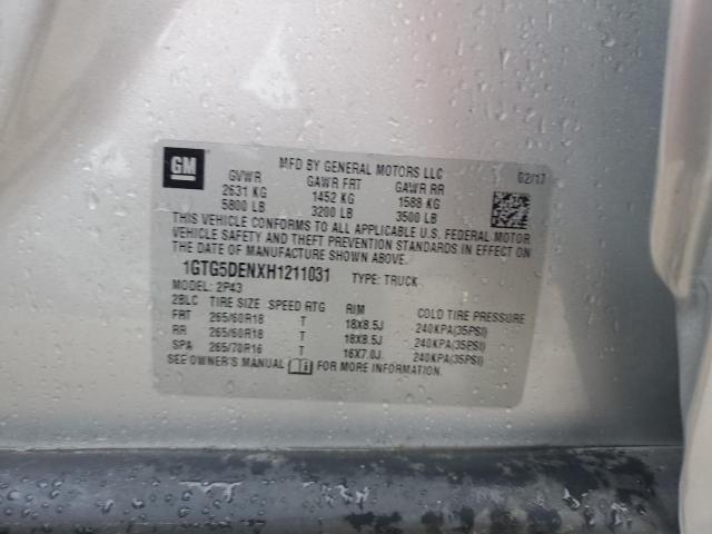 1GTG5DENXH1211031 GMC CANYON SLT