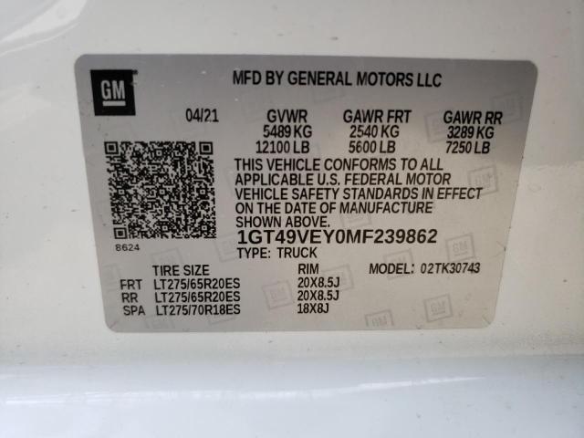 1GT49VEY0MF239862 GMC Sierra K3500 At4
