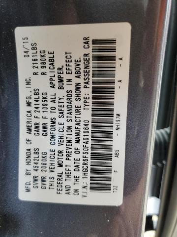 1HGCR6F50FA010640 Honda Accord Hybrid Exl