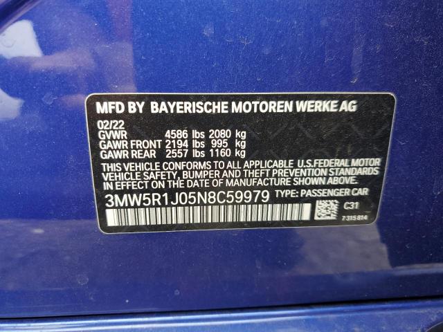 3MW5R1J05N8C59979 BMW 330I