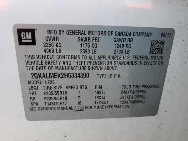 2GKALMEK2H6334390 GMC Terrain Sle