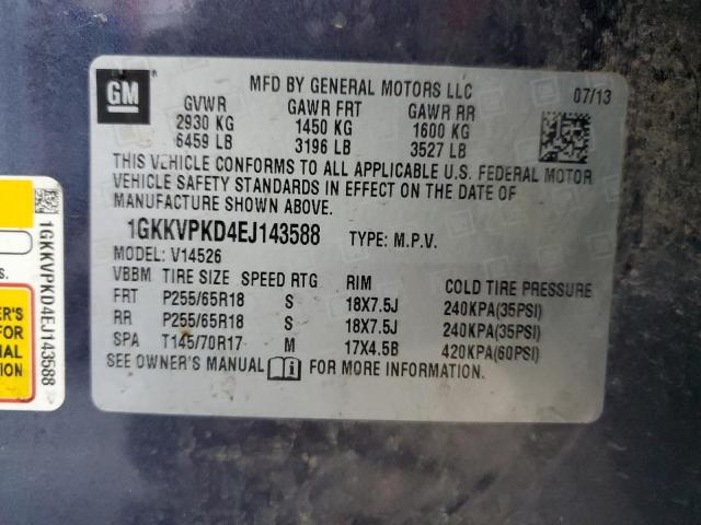 1GKKVPKD4EJ143588 GMC ACADIA SLE