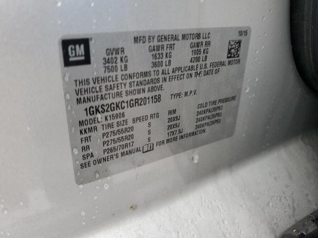 1GKS2GKC1GR201158 GMC Yukon Xl K1500 Slt