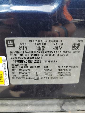 1GKKRPKD4GJ102322 GMC ACADIA SLE