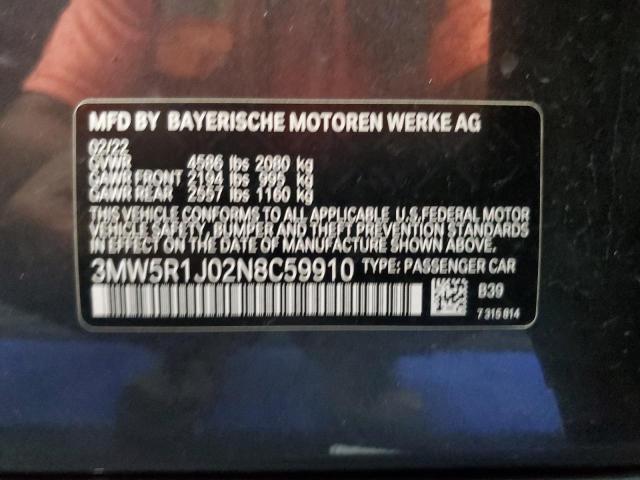 3MW5R1J02N8C59910 BMW 330I