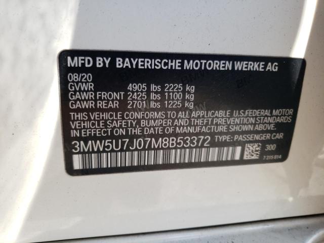 3MW5U7J07M8B53372 BMW M340I