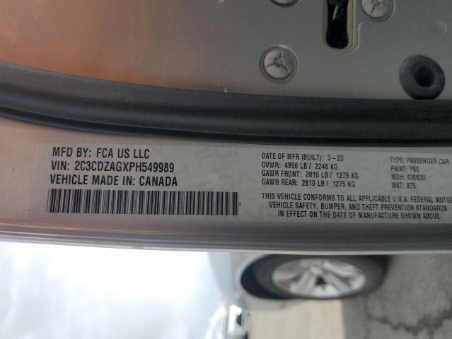 2C3CDZAGXPH549989 Dodge Challenger Sxt