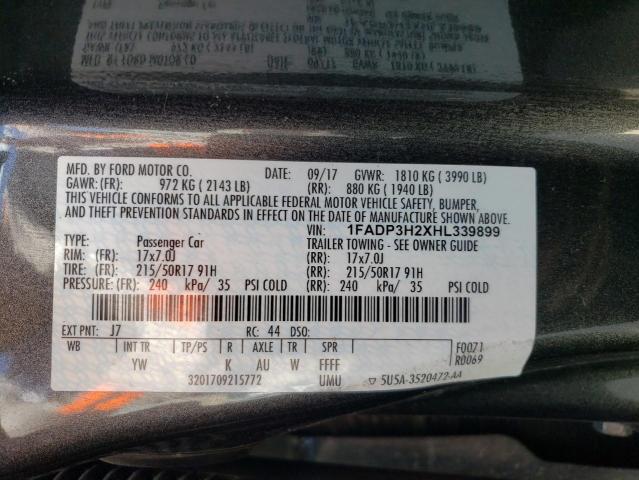 1FADP3H2XHL339899 Ford FOCUS SEL