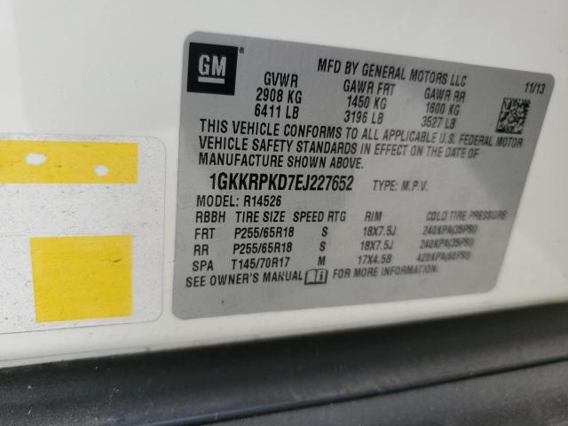 1GKKRPKD7EJ227652 GMC ACADIA SLE