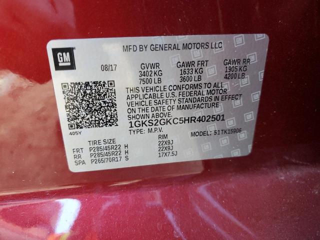 1GKS2GKC5HR402501 GMC Yukon Xl K1500 Slt