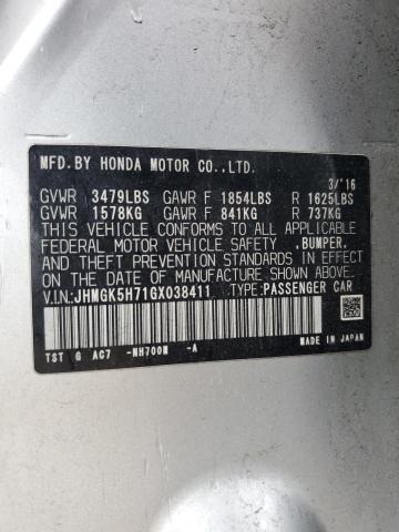 JHMGK5H71GX038411 Honda FIT EX