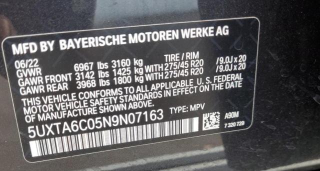 5UXTA6C05N9N07163 BMW X5 Xdrive45e
