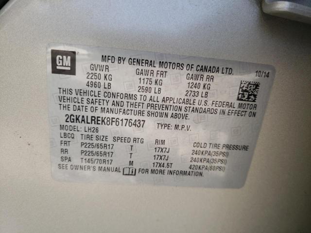 2GKALREK8F6176437 GMC Terrain Sle