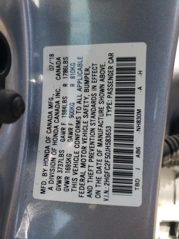 2HGFC2F50JH583653 Honda Civic Lx