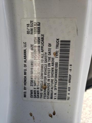 5FPYK3F59KB001080 Honda Ridgeline Rtl