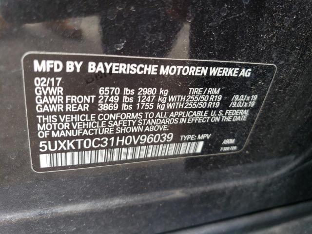 5UXKT0C31H0V96039 BMW X5 Xdr40e