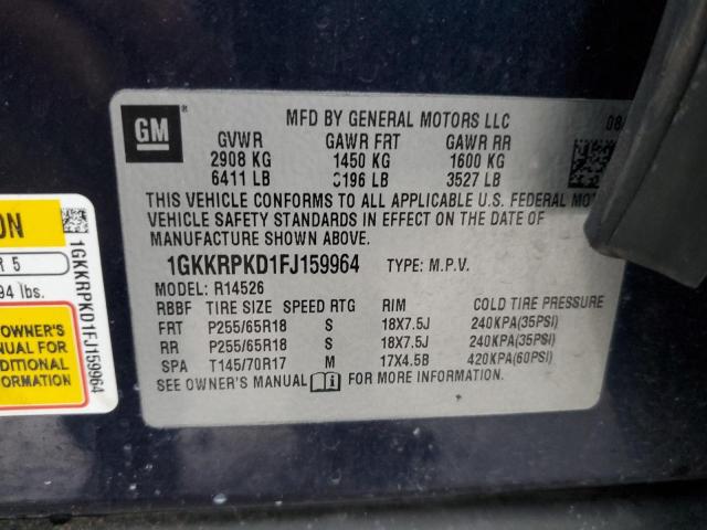 1GKKRPKD1FJ159964 GMC ACADIA SLE
