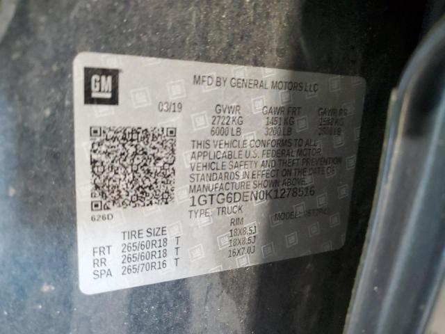 1GTG6DEN0K1278516 GMC CANYON SLT