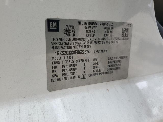 1GKS2GKC8FR622874 GMC Yukon Xl K1500 Sle