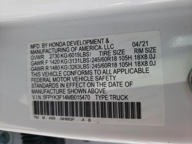 5FPYK3F14MB015470 Honda Ridgeline Sport