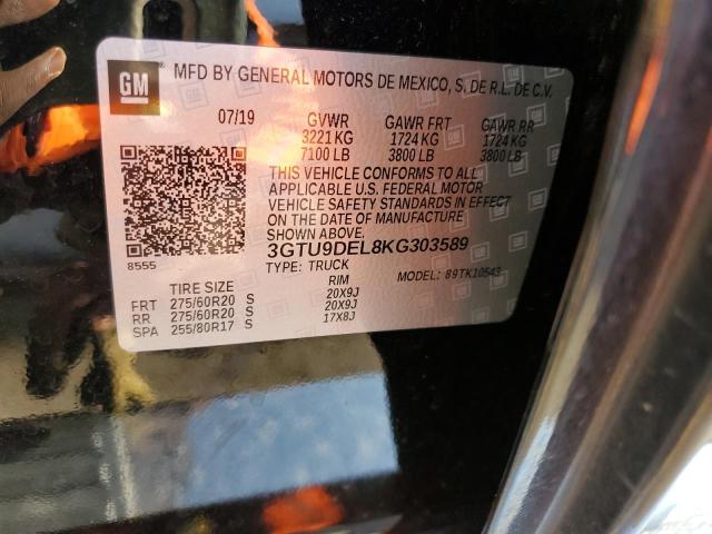 3GTU9DEL8KG303589 GMC Sierra K1500 Slt